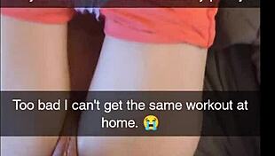 Cheating yoga milf sneaks fitness instructor fuck on snapchat creampie cuckold