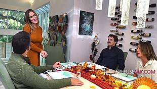 Freeuse Family Thanksgiving Orgy with Adores Quin and Milfs