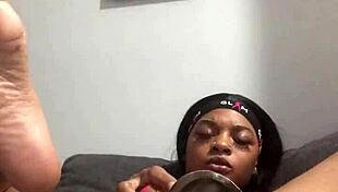 kashofficials moans fingering her wet hairy clit up close