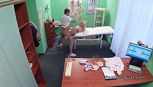 Doctor raw fucks blonde patient cums all over her gaping asshole