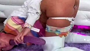 Choking on deepthroat gags fuels slutty Sasha Tatcha's wet pussy ecstasy with Nade