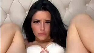 slutty american teen coed fingers shaved pussy to squirting orgasm on webcam