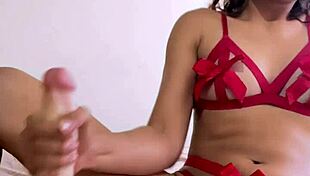 Petite Latina Babe Straddles Massive White Cock Dildo for Intense Ride