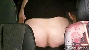 Amateur BBW rides big black cock in outdoor car sex