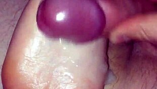 gf's soft feet milk cock in casual footjob cum