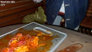 wanna see her juicy pussy ride that monster cock doggystyle in steamy sauna after deepthroat handjob?