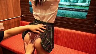 uhh schoolgirl's wild day train class hotel squirting mess