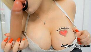 horror bride chucky cosplay scares with hottest titty fuck joi