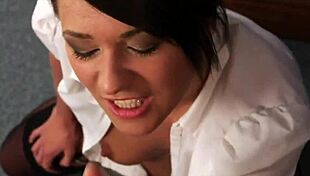 Naughty idol gulps down thick facial cumshot swallowing every creamy drop in pov