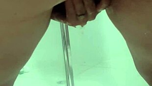 Teen bends over bathroom sink desperate pee squirt unleashing juicy ass thrill