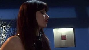 One SEXY LESBIAN LADY With FAKE TITS Toys Her FRIEND In Latex Heels