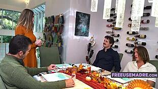 mom joins thanksgiving freeuse foursome banging with family fun