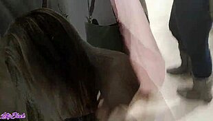 caught letty black giving blowjob in dressing room swallows cum