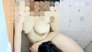Chubby Asian Girl Bent Over for Creampie Doggystyle in Steamy Bathroom with Friend!