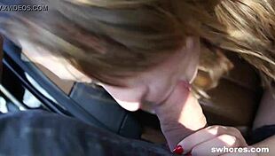 lucky guy picks gorgeous street slut car fuck cash 18+