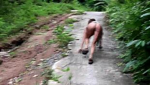 outdoor forest path turns into wild couple sex spot