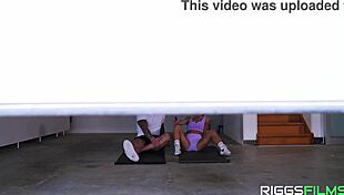 Fitness Model Rides Trainer's Monster Cock Cowgirl Doggystyle Gym Bang!