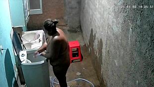 hidden camera catches busty bbw neighbor masturbating in backyard while watched