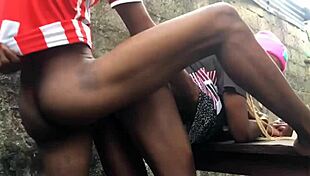 newlyweds can't keep hands off, petite bride gets roughed up outdoors by hubby in backyard bliss