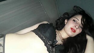 hot latina in lingerie masturbates big tits perfect body before creampie fuck