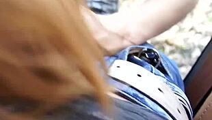 lucky guy picks gorgeous street slut car fuck cash 18+