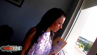 real estate babe deepthroats then fucks hard for cash