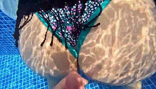Milf's Huge Ass Gaped by Monster Cock in Pool