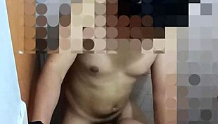 Chubby Asian Girl Bent Over for Creampie Doggystyle in Steamy Bathroom with Friend!