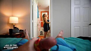 hot stepsister begs for doggystyle pounding and creampie from stepbro