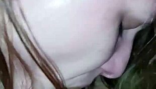 submissive ukrainian milf wife kneels after bath to suck husband's monster cock deep