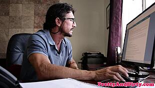 fantasy teen 18+ kneels deepthroating hard cock close up trimmed