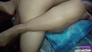 Friend Spreads Wife's Legs Wide for Deep Missionary Pounding and Moaning Orgasms