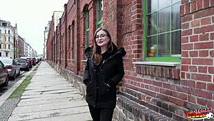 german 18+ glasses student emily gets picked up for tiny pussy scout fuck