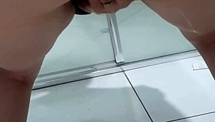 Teen bends over bathroom sink desperate pee squirt unleashing juicy ass thrill