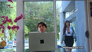 caught stroking leads to anal pounding for busty housewife