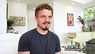 Busty cougar christie stevens does yoga then takes deep anal pounding