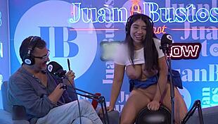 veritoaguas huge tits bounce riding machine begs for spanking