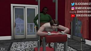 Ebony domina spanks and pegs begging whore hard