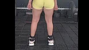 nicole medallo sweats buckets in the gym sculpting her colombian curves to fuck hungry machos senseless