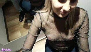 caught letty black giving blowjob in dressing room swallows cum