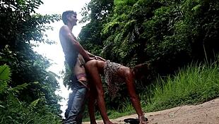 outdoor forest path turns into wild couple sex spot