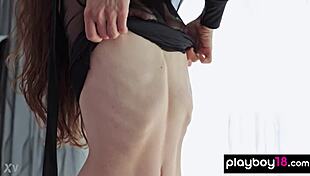 pale ukrainian milf sofi ka strips black dress 😍