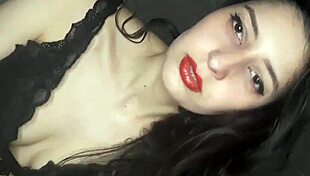 hot latina in lingerie masturbates big tits perfect body before creampie fuck