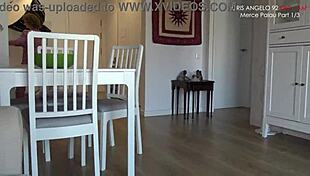 office milf merce palau takes cris angelo's creampie after blowjob in lingerie