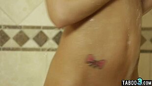 big titted teen jojo kiss... gets pounded in shower by old guy