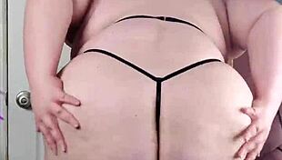 Bouncy BBW In Lingerie Jiggles Her Chubby Ass And Huge Pussy