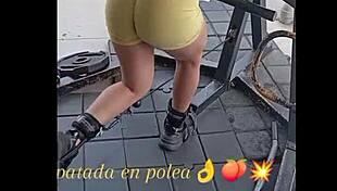 nicole medallo sweats buckets in the gym sculpting her colombian curves to fuck hungry machos senseless