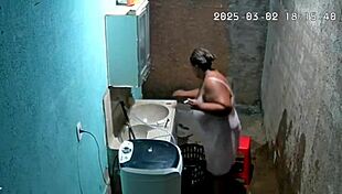 hidden camera catches busty bbw neighbor masturbating in backyard while watched