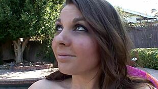 young brunette caley hayes deepthroats stepdad's cock then titty fucks swallows his hot cum load