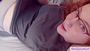 Petite Redhead Glasses Tease Jerks Puffy Nipples Small Tits 18+
